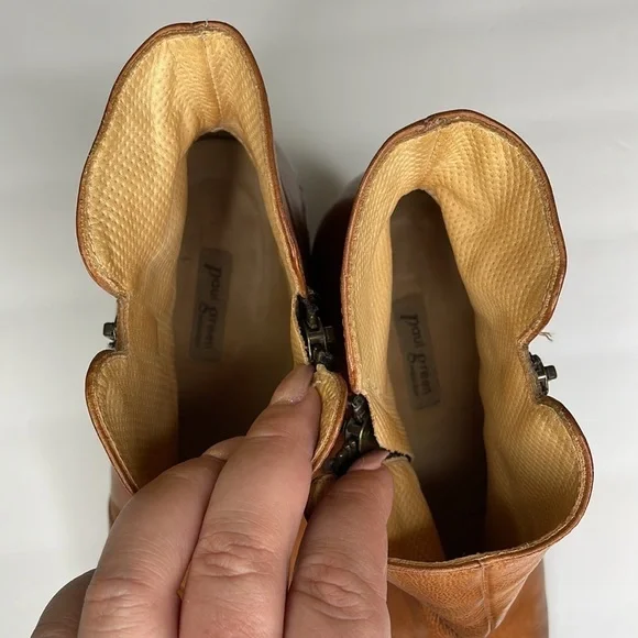 Paul Green camel brown double zip booties size US 9 - Picture 7 of 11